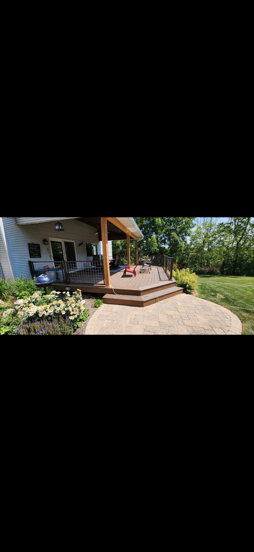 Covered Porch & Paver Patio